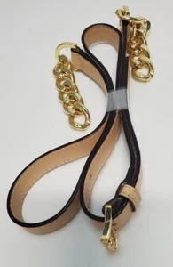 Michael Kors Beige Leder Goldfarben Kette Ersatzriemen für Tasche bis 54" - Bild 1 von 9