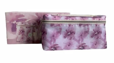 Bolso de viaje floral púrpura Estee Lauder bolsa de cosméticos SOLO Foto 1 de 4
