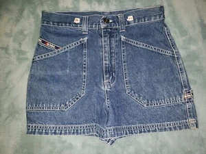Basic Equipment Size 10 Girls Jean Shorts Vtg Y2k 00s 90s Big Pockets Carpenter - Picture 1 of 6
