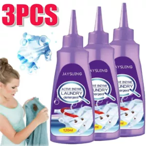 3 X Active Enzyme Laundry Stain Remover - 120ML Garment Stubborn Stain Remover - Picture 1 of 14