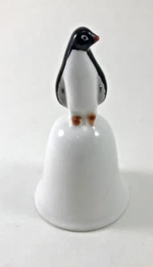 Enesco Penguin Figurine on top of Bell, Bone China, Made in Taiwan, R.O.C. - Picture 1 of 12