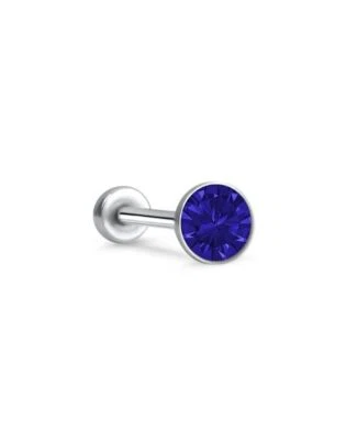 Anillo de nariz de pasador de empuje Labret sin rosca acero Monroe Stud 3 mm circonita cúbica 16G 18G 20G Foto 1 de 2