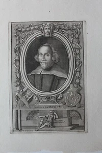 Domenichino Kupferstich Brustbild im Oval des Malers Domenico Zampieri - Bild 1 von 8