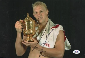 LEWIS MOODY MBE LEICESTER, BATH & ENGLAND SIGNED WORLD CUP WIN PHOTO PSA - Picture 1 of 2