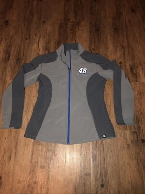 NASCAR #48 Jimmie Johnson Chase Authentics Gris + Azul Chaqueta con Cremallera Mujer Talla LG Foto 1 de 4