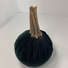 Hand Crafted Green ￼ Velour Pumpkin Perfect For Thanksgiving And Christmas