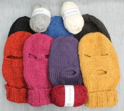 HANDMADE BY LADY-MOHAIR X-THICK Itchy sweater BALACLAVA 100% LOPI WOOL mit Rollkragen with T-neck