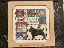 FAITHFUL COMPANION Dog Absorbent Ceramic Tile Trivet 6 x 6  NIB