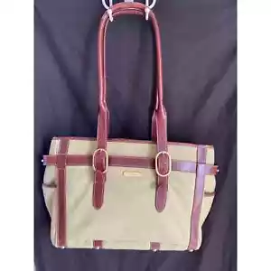 Coakley 3 in 1 work & travel bag canvas, british tan leather roomy cushioned - Picture 1 of 9