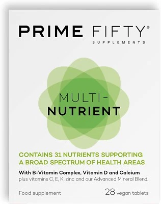 Vegan Multi Nutrient 32 Vitamins & Minerals Supplement – 28 Tablets Prime Fifty