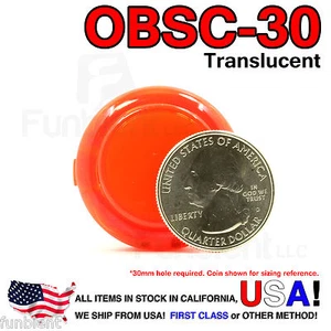 Sanwa Original OBSC-30 Red Translucent Push Button JAMMA guitar killswitch - Picture 1 of 8