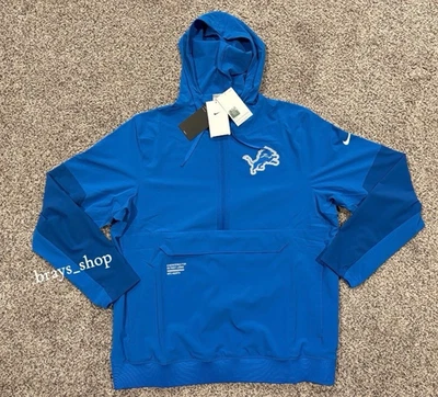 Detroit Lions 2025 Nike Sideline Anorak Half-Zip Hoodie Jacket - Blue - Image 1 of 4