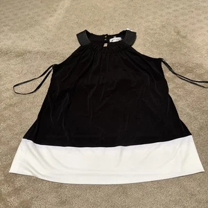 Calvin Klein Kunstleder ärmelloses integriertes Bralette Top. Gr. S. Neu mit Etikett! - Bild 1 von 11