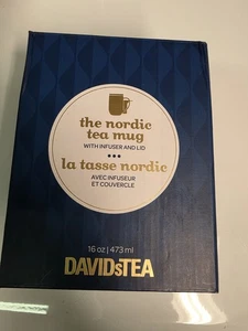 Nuova tazza DAVIDsTEA The Nordic, design blu, ceramica geometrica sfaccettata - Foto 1 di 5