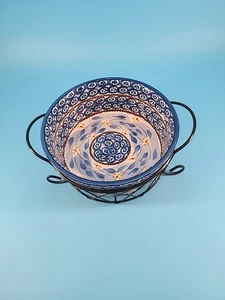 Cazuela Temptations Old World azul 1,5 cuartos de galón ropa de horno presentable de Tara - Imagen 1 de 5