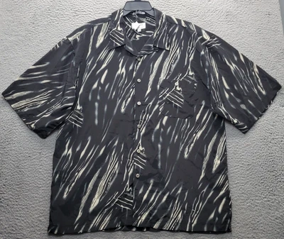 Esquire Dress Shirt Mens XL Multicolor Zebra Print Short Sleeve Collar Button-Up - Image 1 of 4