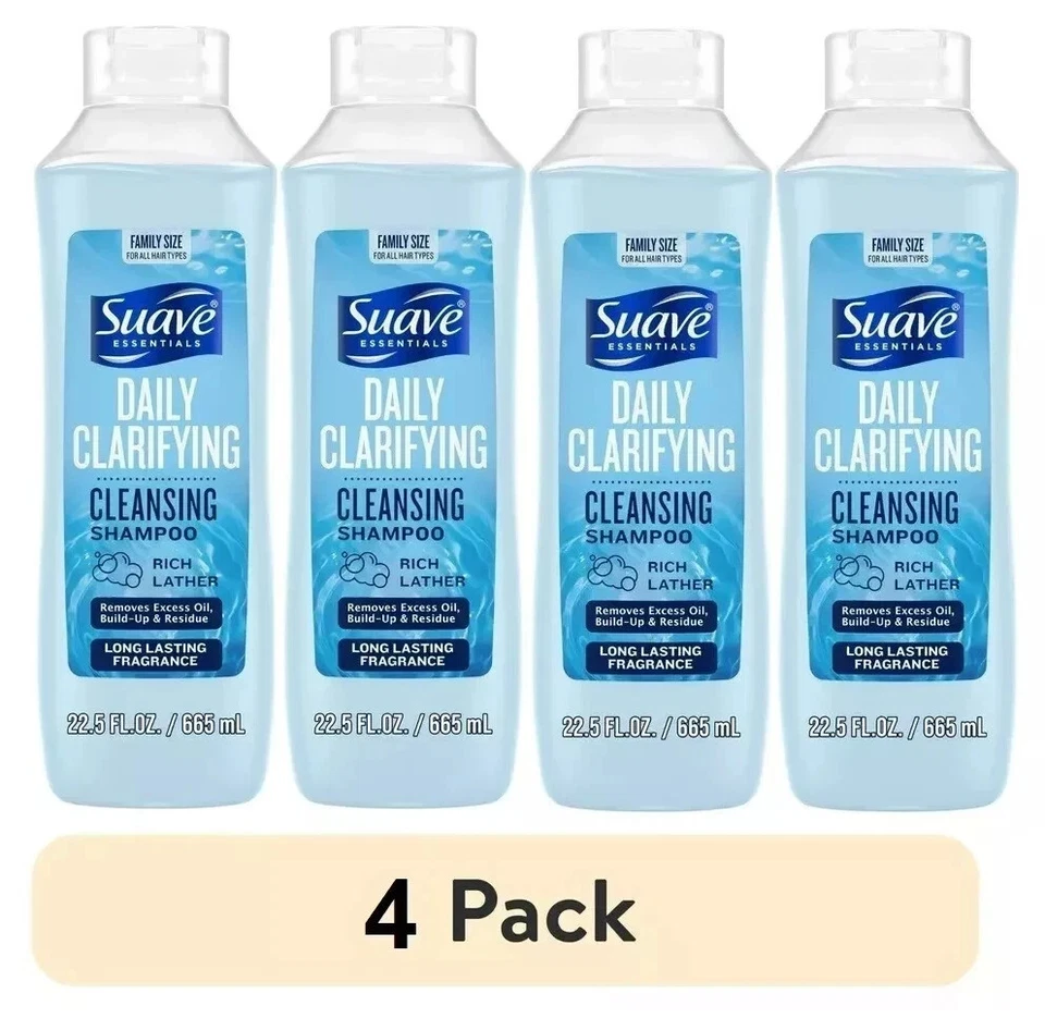 (4 pack) Suave Essentials Daily Clarifying & Cleansing Shampoo, 22.5 fl oz - Image 1 of 4