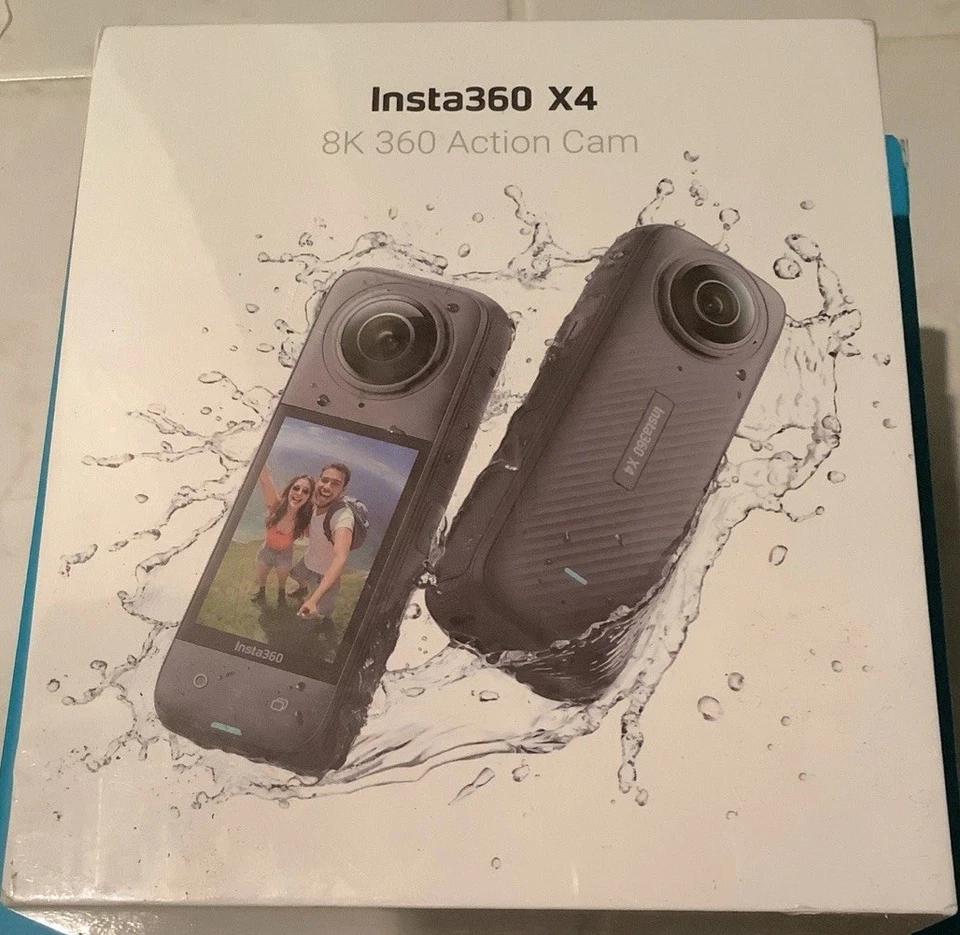 Insta360 X4 - Waterproof 360 Action Camera Selfie Stick Guards 64GB Card