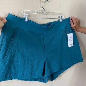New Athleta Trekkie North Mid Rise Short Blue Women's Plus 22 Athletic Casual - Picture 1 of 6