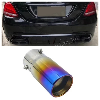 1X Blue Exhaust Pipe Tail Muffler Tip Throat Tailpipe For Mercedes Benz C200 US Foto 1 de 4