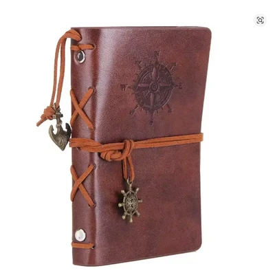 Vintage Leather Bound Diary Travel Memo Notebook Plain Writing Journal Handmade - Image 1 of 4