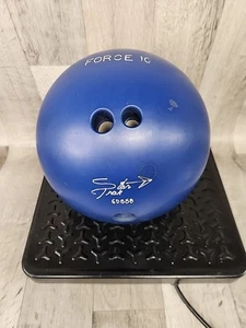 Star Trak Force 10 blaue Urethan Bowlingkugel 14 Pfund vorgebohrt Vintage! - Bild 1 von 8