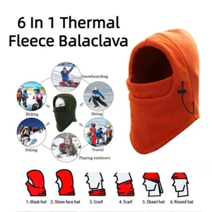 Orange Skiing Riding Windproof Fleece Face Mask Thick Warm Hood Hat Cap Mask Au - Picture 1 of 23