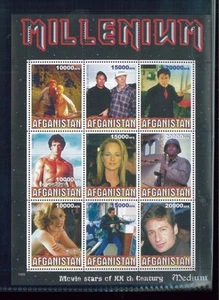 MILLENIUM Movie Stars of the 20th Century Stamps Sheet of 9 MNH Afghanistan E15 - Picture 1 of 1