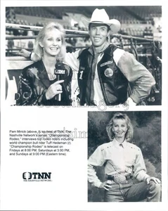 Press Photo Champion Bull Rider Tuff Hedeman With Pam Minick of TNN - Picture 1 of 2