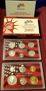 Juego de prueba de plata 2005-Estados Unidos como nuevo en original Caja con Certificado de Autenticidad - Imagen 1 de 3