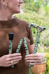 Hedgehogs Design Folding Adjustable Cane with Derby Handle - Picture 1 of 2