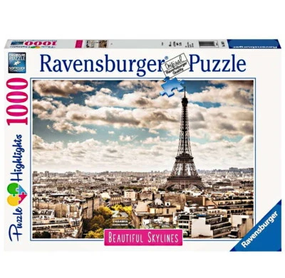 RAVENSBURGER PUZZLE PARIS PARIGI TORRE EIFFEL 1000 Pz. BEAUTIFUL SKYLINES 70X50 - Immagine 1 di 2