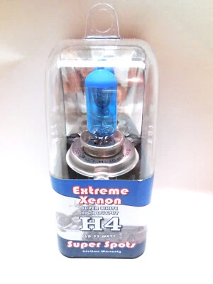 WIXTECH H4 EXTREME XENON SUPER WHITE SPOT 60/55 WATT HEADLAMP 4100K H.O. BULB - Image 1 of 4