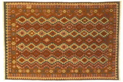 Afghan Maimana Kelim Teppich Handgewebt 200x300 Mehrfarbig Geometrisch Muster - Bild 1 von 4