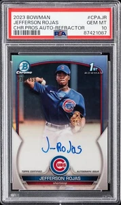 2023 Bowman Chrome Jefferson Rojas REFRACTOR AUTO /499 PSA 10 GEM Cubs 1st - Picture 1 of 2