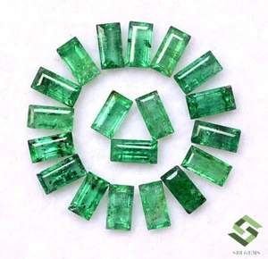 Natural Emerald Baguette Cut 4x2 mm Lot 20 Pcs 2.47 CTS Untreated Loose Gemstone - Picture 1 of 6