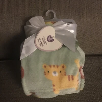 父母选择绿色丛林毯野生动物园主题柔软毛绒婴儿 30x36 — 第 1/4 张图片