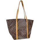 Louis Vuitton Monogram Sac Shopping Leather Fabric Brown Tote Bag 1178