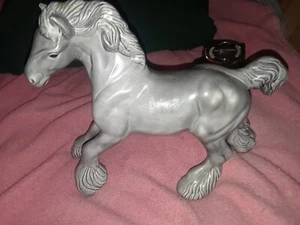 Porcelain Ceramic Clydesdale Horse Figurine 8" tall - Picture 1 of 6