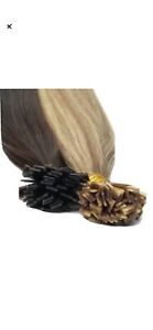 BNIB Beauty Works Blonde Remy Hair Extensions Flat Tip Pre Bonded 20" #14/24 50g