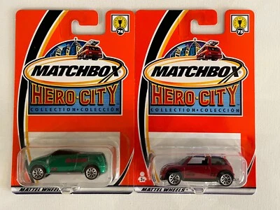 Matchbox Mini Cooper S Red UK Flag on Roof (Hero City) #75 & Opel Frogster #74 - Image 1 of 4
