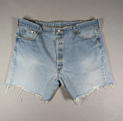 Pantalones Cortos Levi's 501 Para Hombres 46 Azul Denim Pantalones Cortos Botón Mosca Calce Suelto Patinador Y2K Foto 1 de 4