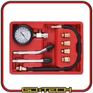 KIT TESTER COMPRESSIONE MOTORE A BENZINA MANOMETRO PRESSIONE CILINDRI AUTO MOTO - Afbeelding 1 van 13