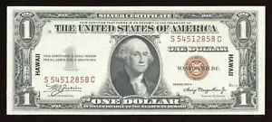 1935 A $1 Silver Certificate Brown Seal Hawaii Note 1 Dollar Bill Uncirculated - Picture 1 of 2
