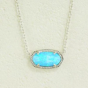 Collar Kendra Scott Elisa Océano Azul Kyocera Ópalo Tono Plata Nuevo sin Etiquetas - Imagen 1 de 7