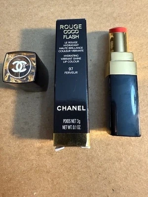 CHANEL ROUGE COCO FLASH Hidratante Vibrante Brillo Color de Labios 97 FERVEUR NUEVO EN CAJA Foto 1 de 4