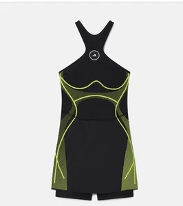 Stella McCartney Adidas TruePace Running Dress Black/Semi-Solar Slime Size M NWT - Bild 1 von 9