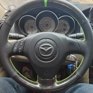 Cubierta personalizada de cuero de fibra de carbono para volante para Mazda 3 Mazda 5 Mazda 6 - Imagen 1 de 6
