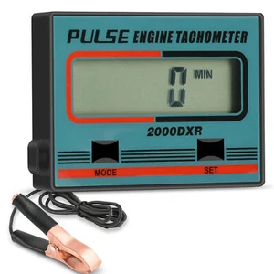 Digital LCD Engine Hour Meter Inductive Tachometer Gauge 100-30000RPM 2/4 Stroke - Picture 1 of 8