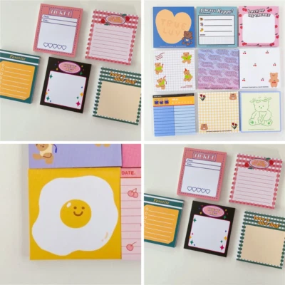 50 Sheets Bear Food Memo Notes Pad Cute Kawaii School Office Supplies To Do List